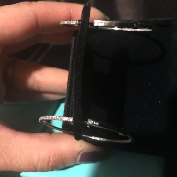 🚫SOLD🚫 Inside Out Diamond Pave Hoops Earrings - Picture 4 of 4